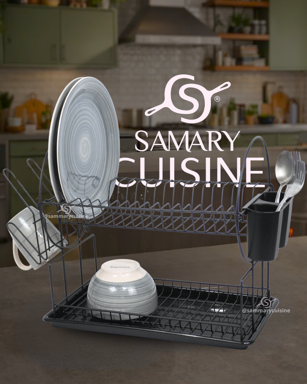 Escurridor dos pisos circulo - DISH DRAINER 50x23x36