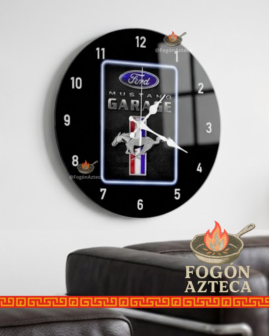 Reloj de cristal circular de autos - Reloj decorativo de pared