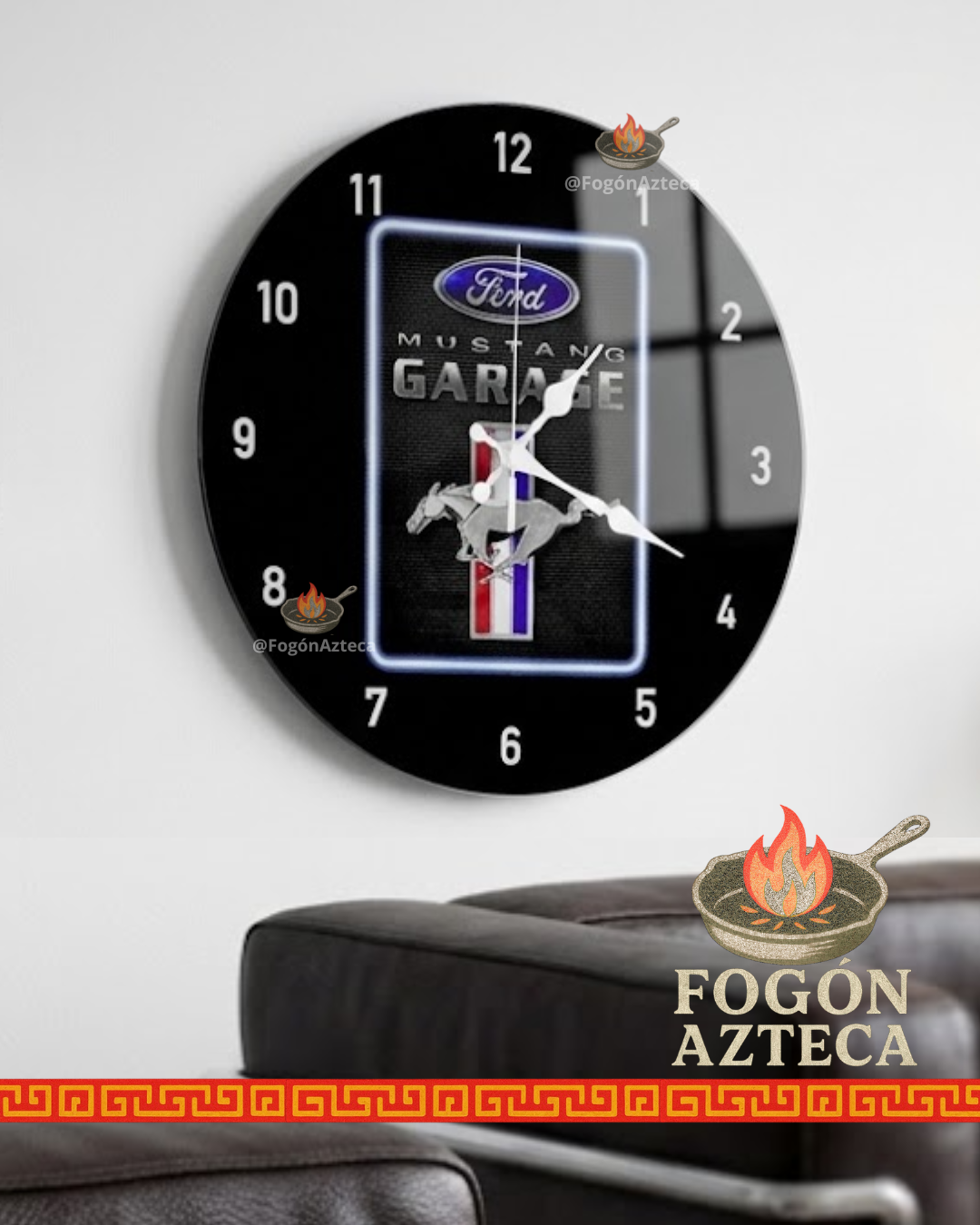 Reloj de cristal circular de autos - Reloj decorativo de pared