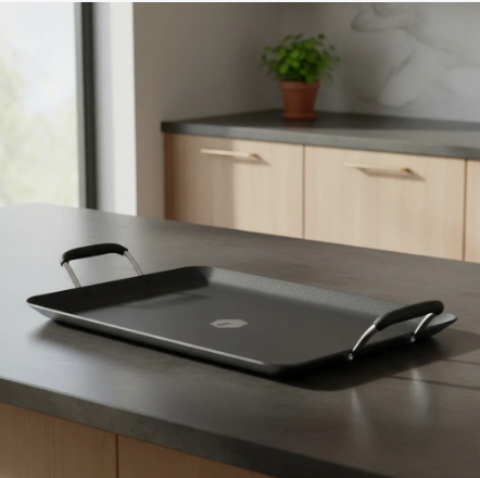 Comal Rectangular Alfa Cuisine de 2 Parrillas Teflón Premium Negro | +1000 vendidos