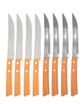 Set de 8 Cuchillos para Carne de Acero Inoxidable con Mango de Madera