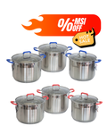 Juego De Ollas De Acero Inoxidable Hoffsvorer 10, 12 Y 15 Lt